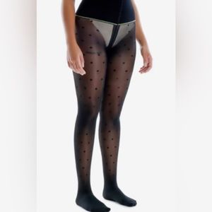 NWT Sheertex Sheer Polka Dot Tights | small